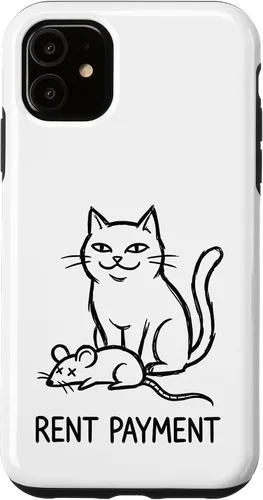 Vista 8 de Pago de alquiler Humor divertido gato para gato papá gato mamá caso para iPhone 17