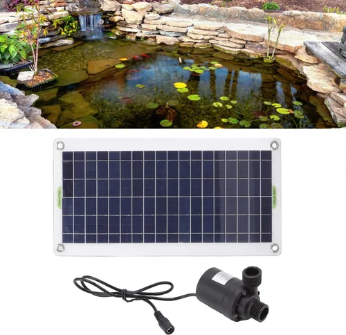 Vista 5 de Fdit Kit solar de 30 W fuente alimentada por energía solar con kit de panel para peces, estanques pequeños, baños de pájaros y jardín
