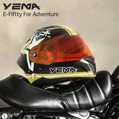 Vista 4 de YEMA DOT Approved Full Face Motorcycle Helmet for Adults, Unisex Moped & Street Bike Helmet with Adjustable Air Vents - Lightweight, Comfortable Fit