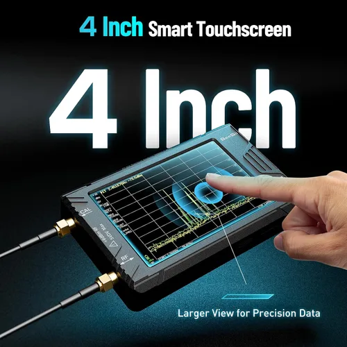 Vista 3 de SeeSii TinySA Ultra+ ZS406 - Analizador de espectro con atenuador de 50 W, 4.0 pulgadas, 100 kHz a 5.4 GHz, analizador de frecuencia minúscula