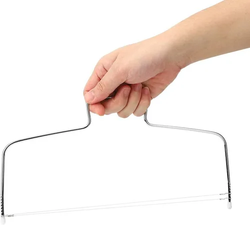 Vista 8 de Oumefar 2 unids en forma de arco cortador de pastel de alambre doble herramienta de rebanar pan para pastel de queso para restaurante