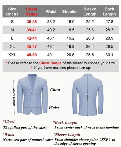 Vista 7 de COOFANDY Chaqueta casual para hombre, ajuste regular, ligera, con dos botones, de espiga