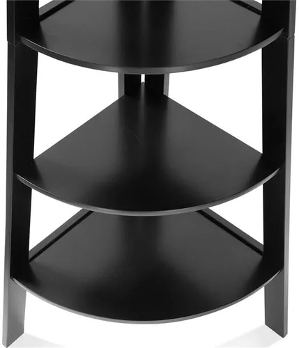 Vista 6 de Furniture of America Lawler - Estantería esquinera de madera contemporánea con 5 estantes, color negro