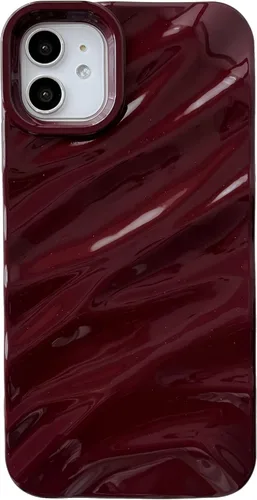 Vista 8 de Caseative Funda para iPhone 11, funda suave con forma de onda rizada con patrón de ondulación de agua (negro) Water Ripple Pattern Curly Wave