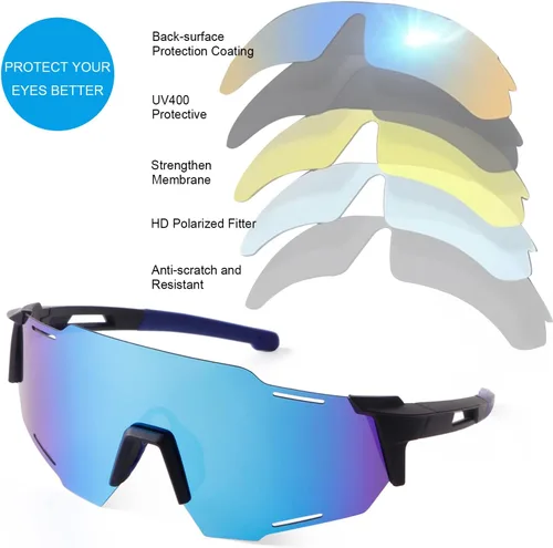 Vista 4 de KFPH Polarized Sports Sunglasses for Men Women Cycling Driving Fishing Mountain Bike Sun Glasses UV400 Protection