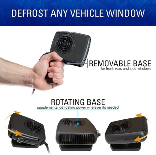 Vista 4 de SubZero 12650 - Descongelador portátil de ventana de 12 V para automóvil, camión, SUV, Jeep, calentador de coche rápido 2 en 1 y desempañador