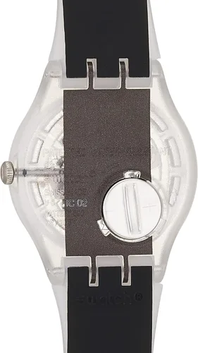 Vista 2 de Swatch Clearly Black Striped Quartz Unisex Watch SUOK157
