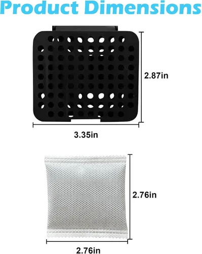 Vista 4 de Paquete de 2 cajas desodorizantes adhesivas, paquete de 12 repuestos para eliminar olores para basura, eliminador de olores de carbón activado