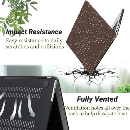 Vista 4 de Funda para MacBook Air 15.3'' A3448/A3241/A3114/A2941, lunares marrones