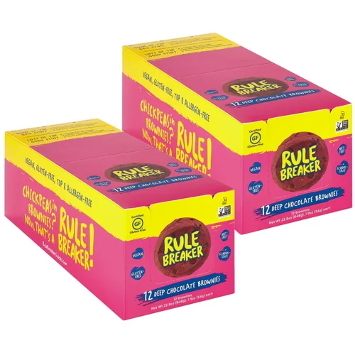 Vista 5 de Rule Breaker - Galletas veganas, sin gluten, sin nueces, hipoalergénicas, Kosher, envueltas individualmente, 1.9 oz, aperitivos