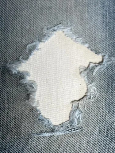 Vista 8 de Parches de mezclilla elástica negra súper resistente para planchar - de Holey Patches (tamaños surtidos) (1-5" x 8")