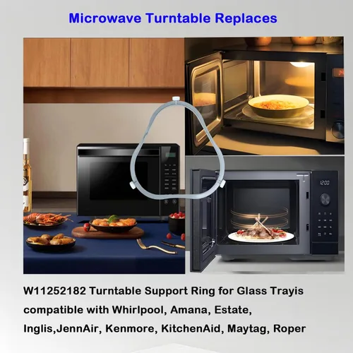 Vista 5 de 2 piezas W11252182 8206227 - Anillo de soporte para microondas Whirlpool, soporte de bandeja de vidrio compatible con horno Amana Kenmore reemplazo