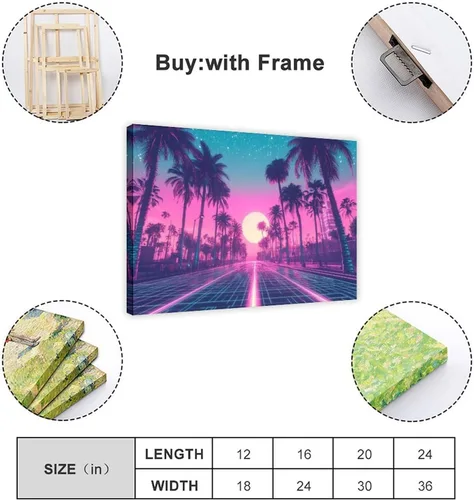 Vista 2 de Neon Vaporwave Art Print – Cyberpunk Aesthetic Wall Decor – Retro Futuristic Subculture Poster – Trendy Modern Artwork Poster Print for Teen Boys