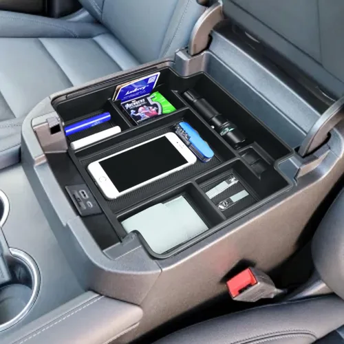 Vista 6 de EDBETOS Bandeja organizadora de consola central de tamaño completo compatible con Chevy Tahoe/Suburban 2021-2025 y GMC Yukon 2021-2024, compatible