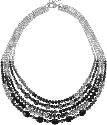 Vista 10 de PEARL&CLUB Collar de cristal en capas para mujer, gargantilla con cadena de plata gruesa, regalos de cumpleaños para mujer