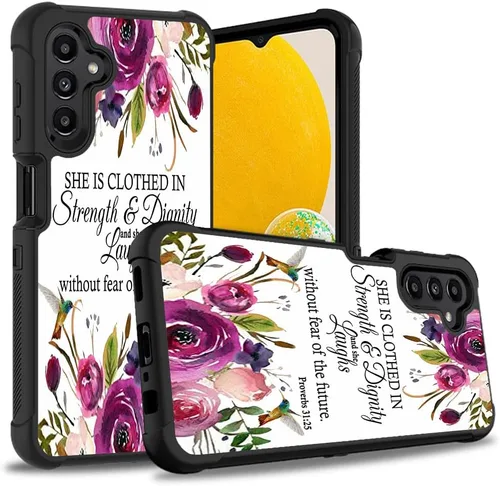 Vista 12 de Funda protectora para Samsung Galaxy A13 5G, resistente 3 en 1, de plástico duro híbrido y silicona suave, a prueba de golpes, funda protectora