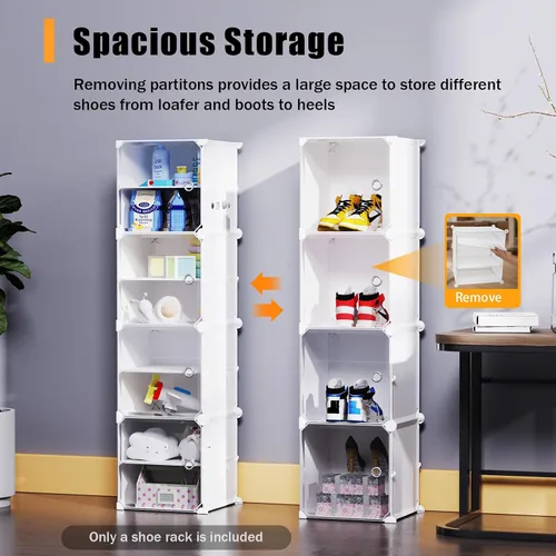 Vista 3 de Organizador de zapatos, 3 x 12 niveles, apilable, 72 pares de armarios de almacenamiento de zapatos, a prueba de polvo, estante de zapatos
