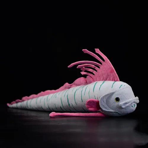 Vista 9 de lilizzhoumax Oarfish - Animal de peluche realista, animal abisal de simulación, peluche súper suave, juguetes para niños, juguete de figura