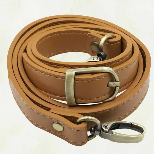 Vista 5 de EXCEART Correa de hombro acolchada ajustable de cuero de vaca con ganchos giratorios de metal para mensajero, portátil, cámara, bolsas de lona 47.2