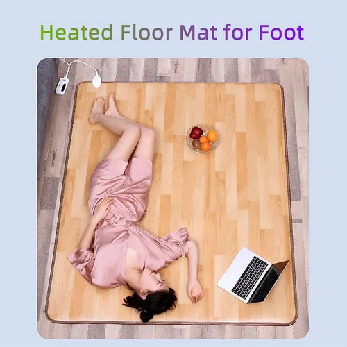 Vista 2 de Alfombrillas eléctricas con calefacción – Alfombra grande de grano de madera, calentador de suelo para el hogar, calentador de pies calentado debajo