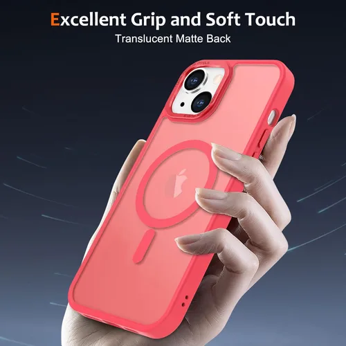 Vista 1071 de Anuck - Funda magnética para iPhone 11 compatible con MagSafe, carcasa trasera mate translúcida dura, borde de TPU, delgada, resistente a impactos