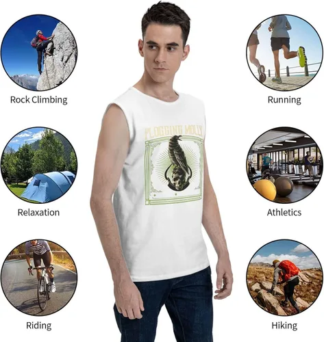 Vista 6 de SKYJUNOJN Camiseta sin mangas para hombre, cómoda camiseta deportiva de viaje