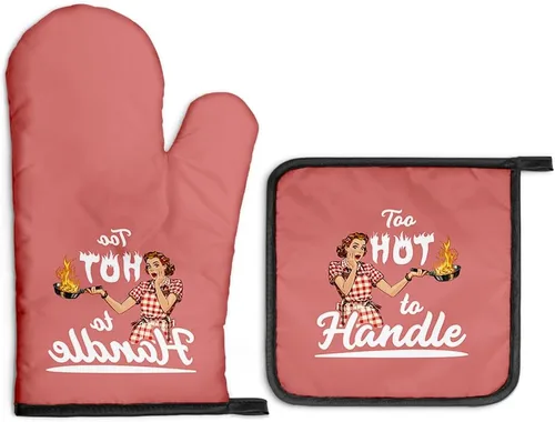 Vista 15 de The Kitchen is The Heart of The Home - Juego de guantes de horno y soportes para ollas, regalos de inauguración de la casa para amantes de la comida