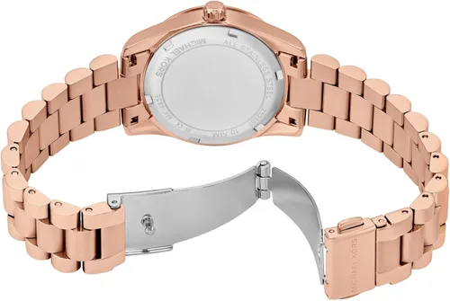 Vista 4 de Michael Kors Lexington Lux - Reloj de pulsera de acero inoxidable multifunción en tono oro rosa para mujer