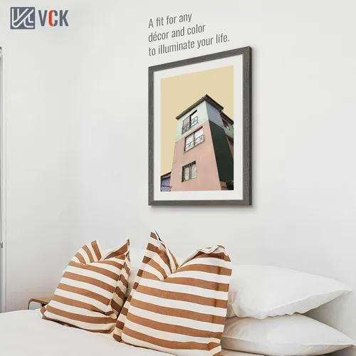 Vista 279 de VCK Marcos para póster de madera maciza de 22.375 x 34 pulgadas, marco de fotos A1 negro con montaje en pared, paquete de 3