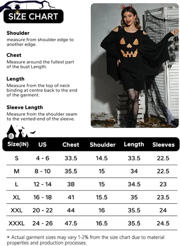 Vista 7 de Maisolly Women's Cold Shoulder Halloween Bat Wings Costume Dress