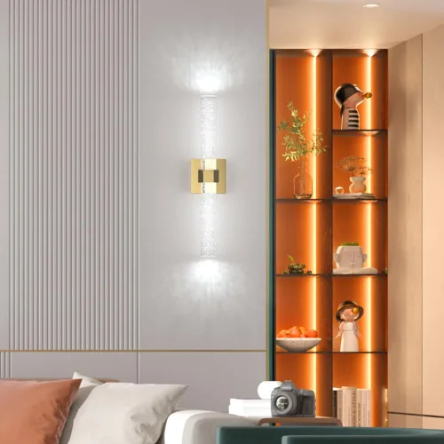 Vista 10 de Aipsun Lámparas de baño, luces cromadas con cristal de burbujas, accesorios de iluminación modernos de 19.7 pulgadas, accesorios de iluminación