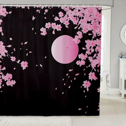 Vista 78 de Feelyou Cortina de ducha con diseño de gato para decoración de baño, bonita cortina de baño para puestos de bañeras, accesorios de baño divertidos
