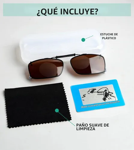 Vista 6 de Eyekepper Gafas de sol con clip para hombre, 2.205 x 1.339 in Marrón
