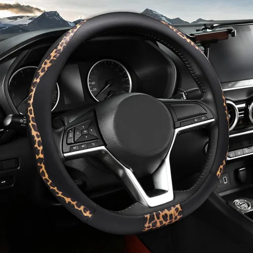 Vista 12 de Fundas para volante de automóvil con estampado de vaca, piel de microfibra transpirable para mujeres y hombres, protector universal de volante