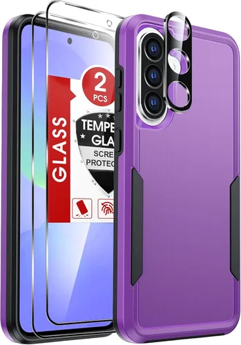 Vista 8 de LeYi Funda para teléfono Samsung Galaxy A15-5G: Funda Samsung A15 con protector de pantalla x 2 + 2 protectores de lente de cámara, protección