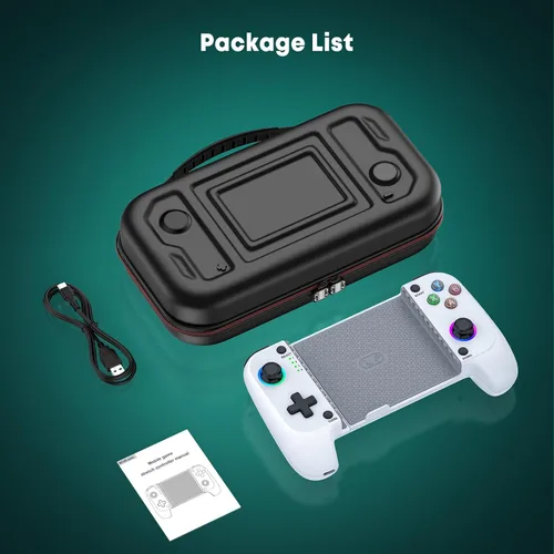 Vista 4 de 【Anti-Drift & Fast-Connect】Wireless Game Controller for iPhone/Android with Case Hall Joysticks Bluetooth Phone Controller, For Cloud Gaming
