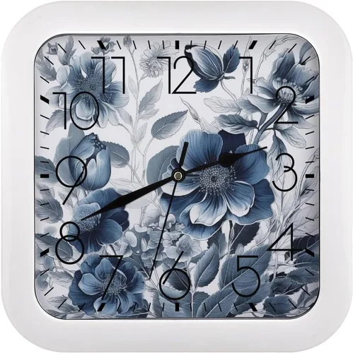 Vista 16 de 10" Square Modern Wall Clock,A Cat in Outer Space Print Kitchen Clocks Wall Battery Operated,Silent Non Ticking Unique Funny Cute Wall Clock for
