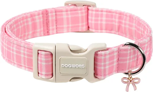 Vista 128 de DOGWONG Collar para perro de San Valentín, collar ajustable de algodón con corazón de caramelo azul, perfecto para perros pequeños a medianos