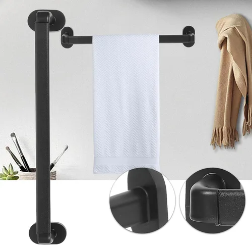 Vista 5 de NUOBESTY Toallero sin perforación, soporte de pared para baño, cocina, dormitorio, multiuso, ahorro de espacio, con acabado liso
