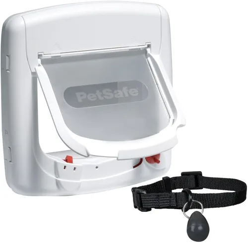 Vista 8 de PetSafe, Solapa magnética de lujo para gatos, entrada selectiva, bloqueo de 4 vías, color blanco