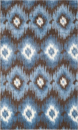 Vista 11 de SAFAVIEH Retro Collection - Alfombra decorativa de 3 x 5 pies, marrón oscuro y azul, diseño abstracto moderno, no desprende pelusa y de fácil