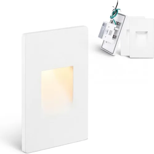 Vista 19 de LEONLITE - Luces LED para escalones de 3CCT 120V, 3.5W 110LM regulables del 5% al 100%, impermeables para interiores y exteriores, verticales, luz
