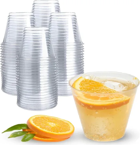 Vista 9 de Prestee - Juego de 100 vasos de plástico transparente de 5 onzas – Vasos desechables duros Prestee – Vasos a granel para cóctel, vino y ponche