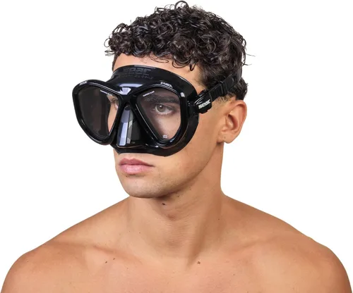 Vista 5 de Seac Símbolo, máscara de buceo hecha en Italia con dos lentes y hebilla 3D