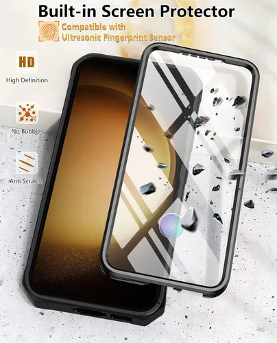 Vista 3 de FNTCASE Funda protectora para Samsung Galaxy-S23: funda resistente a prueba de golpes para teléfono celular de doble capa con protector de pantalla