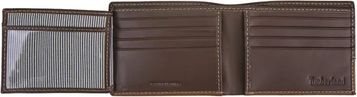 Vista 3 de Timberland Men's Leather Passcase Bifold Wallet Hybrid