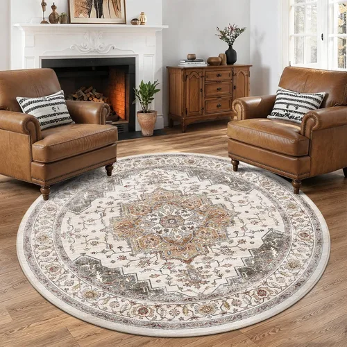 Vista 13 de Alfombra de pasillo vintage de 2 x 6 pies de pelo bajo Marrón beige
