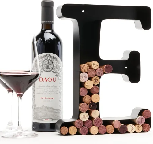 Vista 11 de Soporte de corcho con letra de vino (C) Arte decorativo de pared