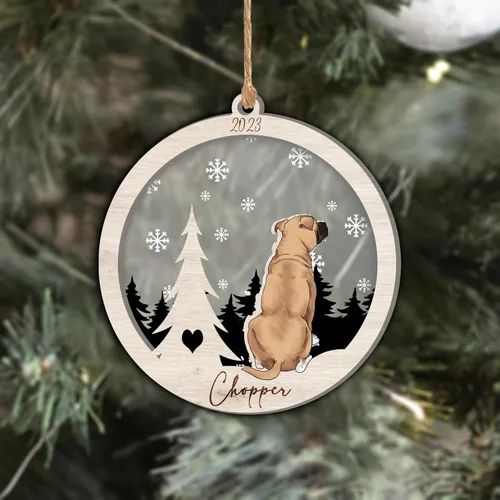 Vista 227 de Nazenti Adorno de Navidad conmemorativo personalizado, regalo personalizado de recuerdo de perro, condolencias por pérdida de mascotas, sabueso