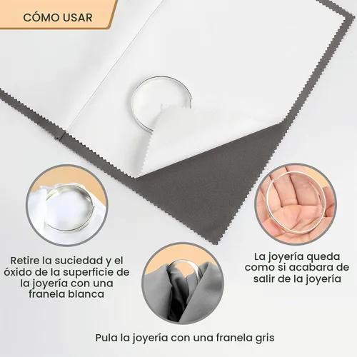 Vista 4 de 2 paños de limpieza profesionales grandes para joyas, 100% algodón, multicapa de doble cara, paño de limpieza de joyas para joyas de oro, plata